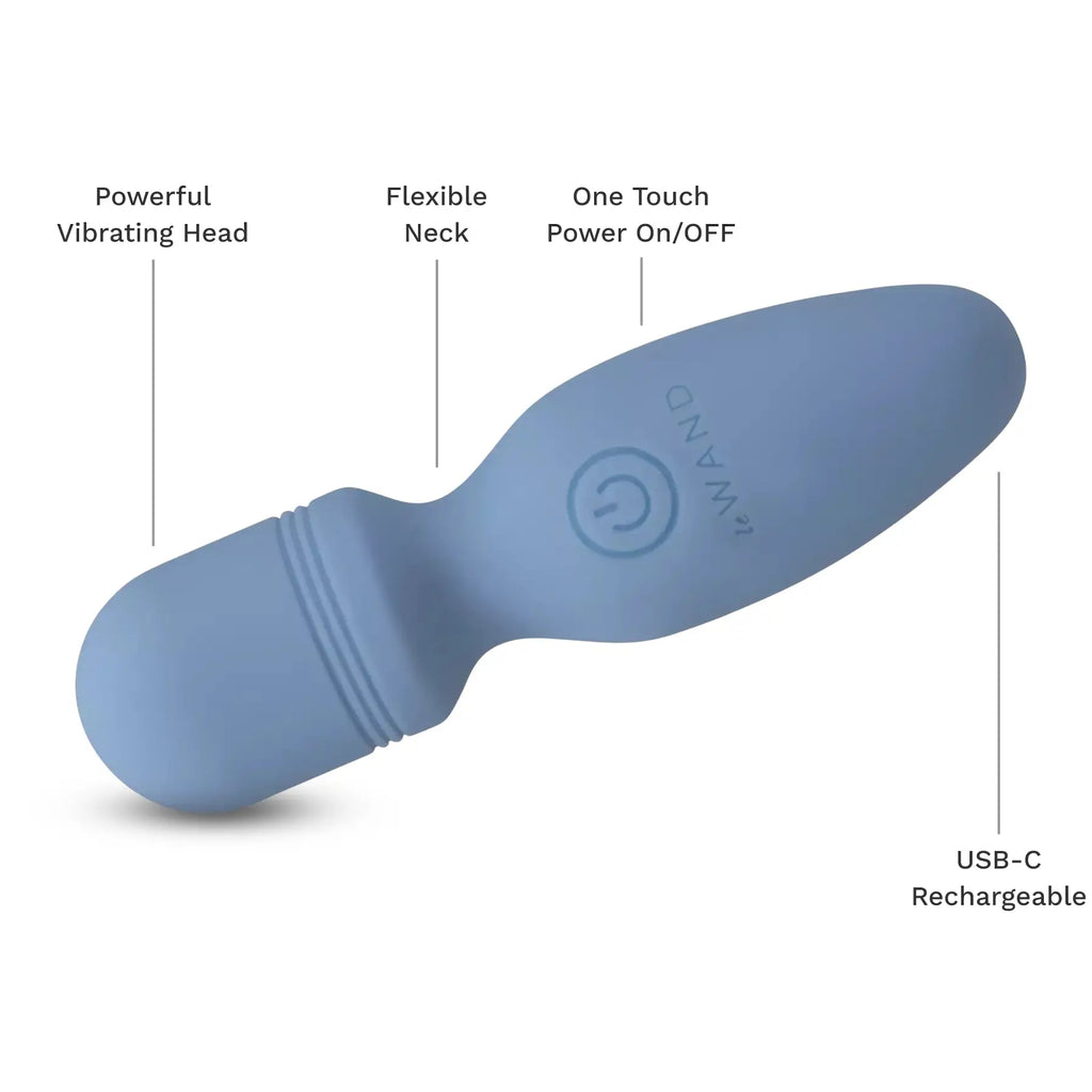 Le Wand Mini Vibe Pocket Rechargeable Vibrator Light Blue