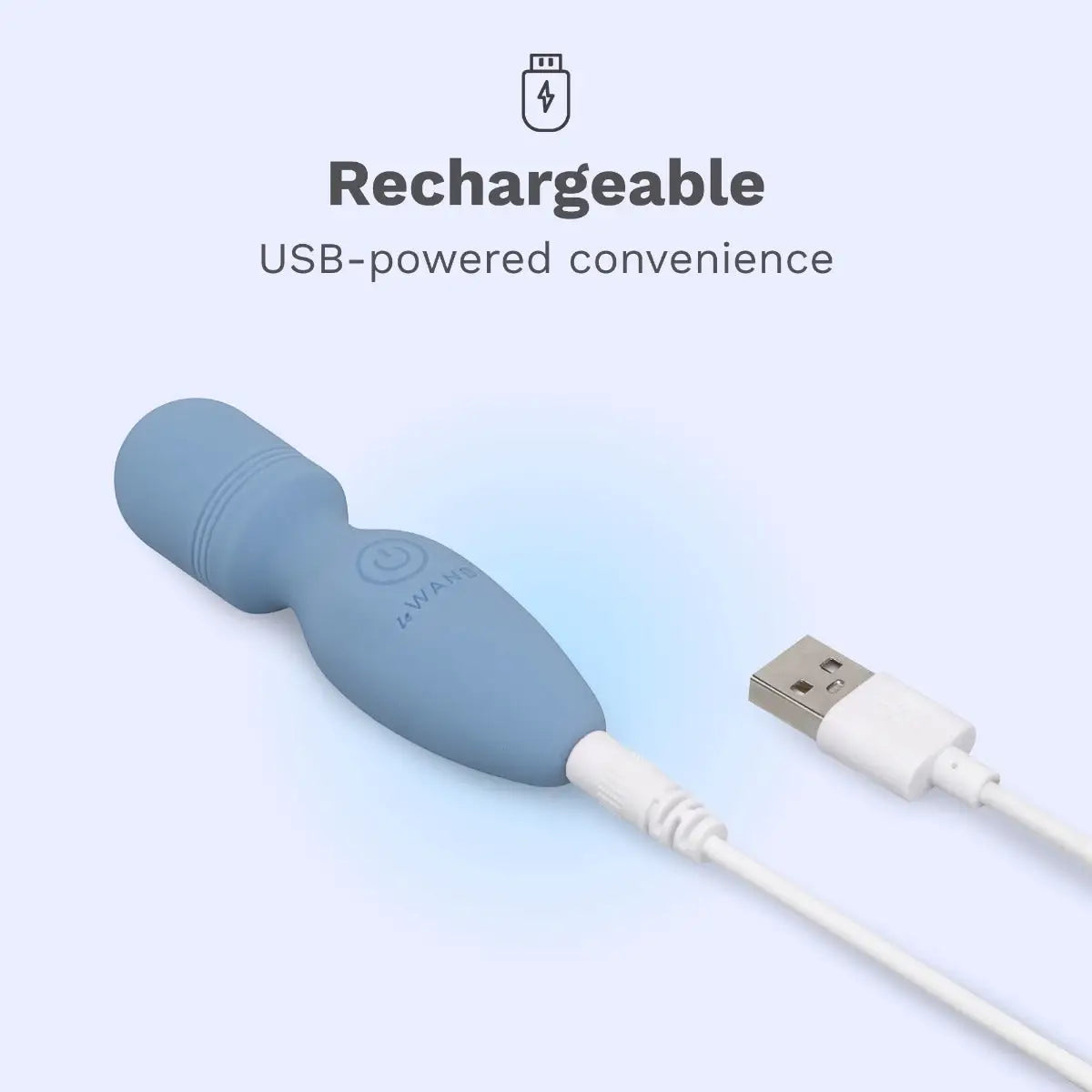 Le Wand Mini Vibe Pocket Rechargeable Vibrator Light Blue