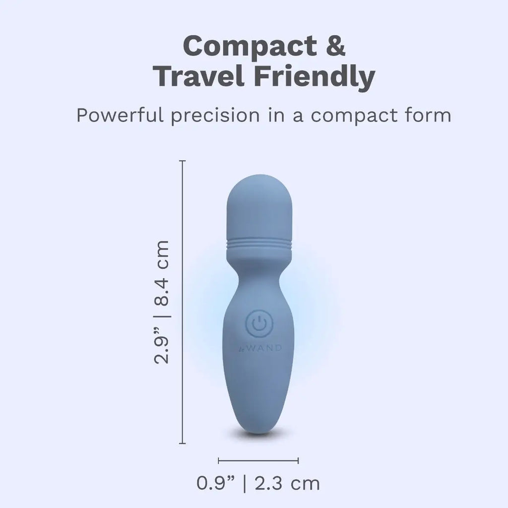 Le Wand Mini Vibe Pocket Rechargeable Vibrator Light Blue