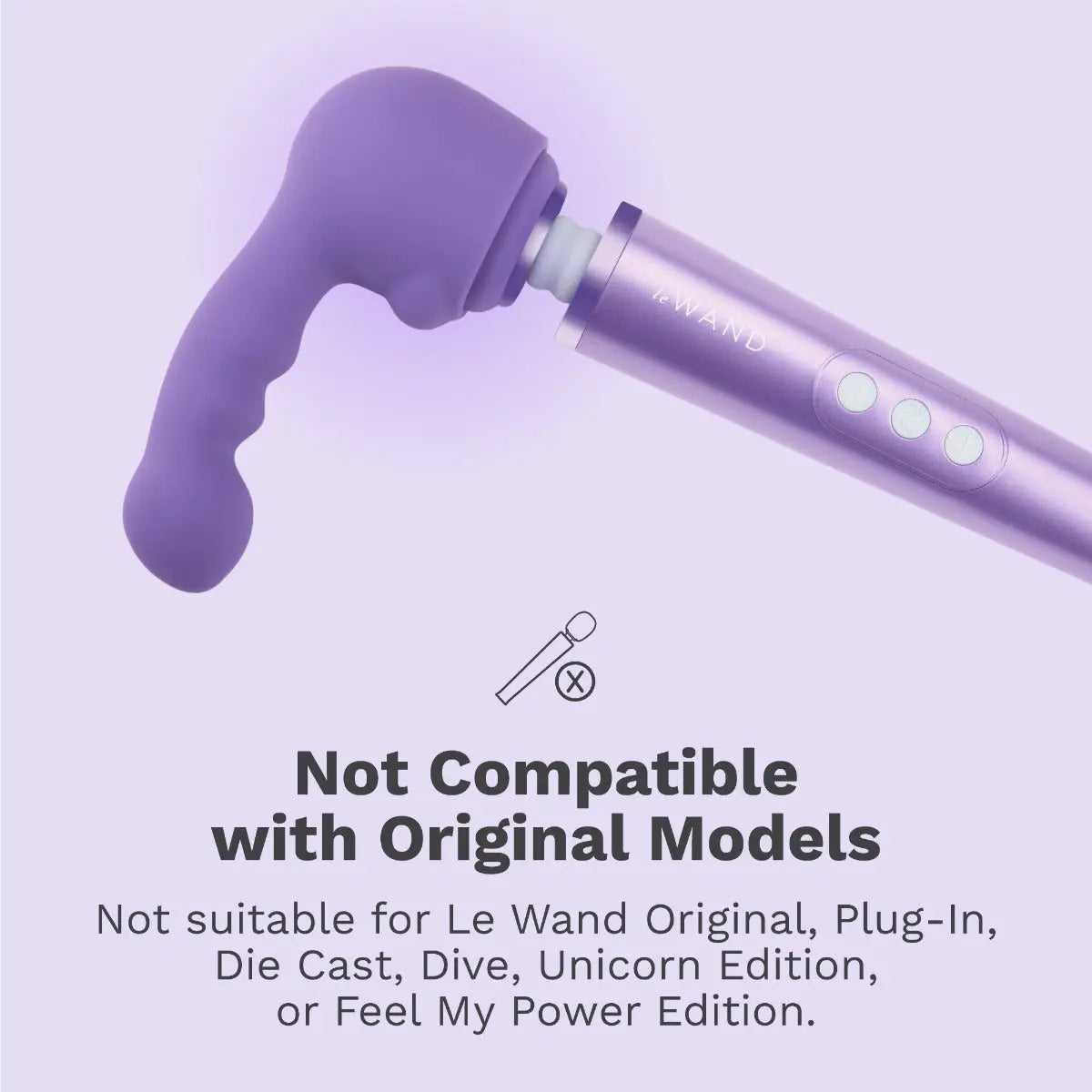 Le Wand Petite Ripple Attachment - Weighted Silicone Curve Purple