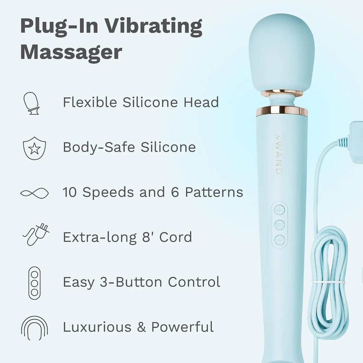 Le Wand Plug-In Vibrating Massager – Corded with Unlimited Power