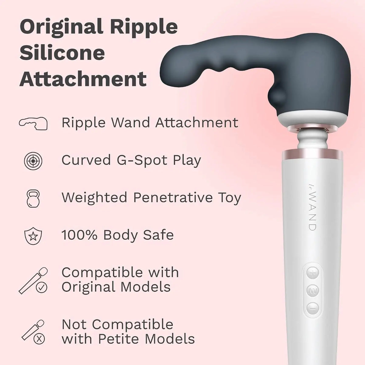 Le Wand Ripple Weighted Attachment for Massagers Gray