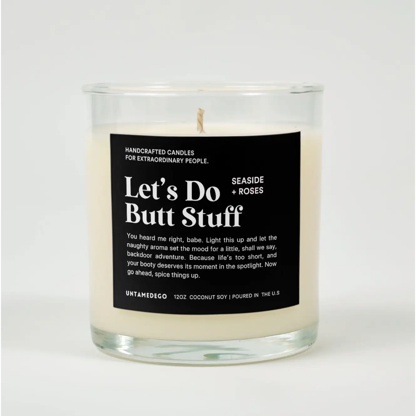 Let’s Do Butt Stuff Glass Candle SEASIDE ROSES