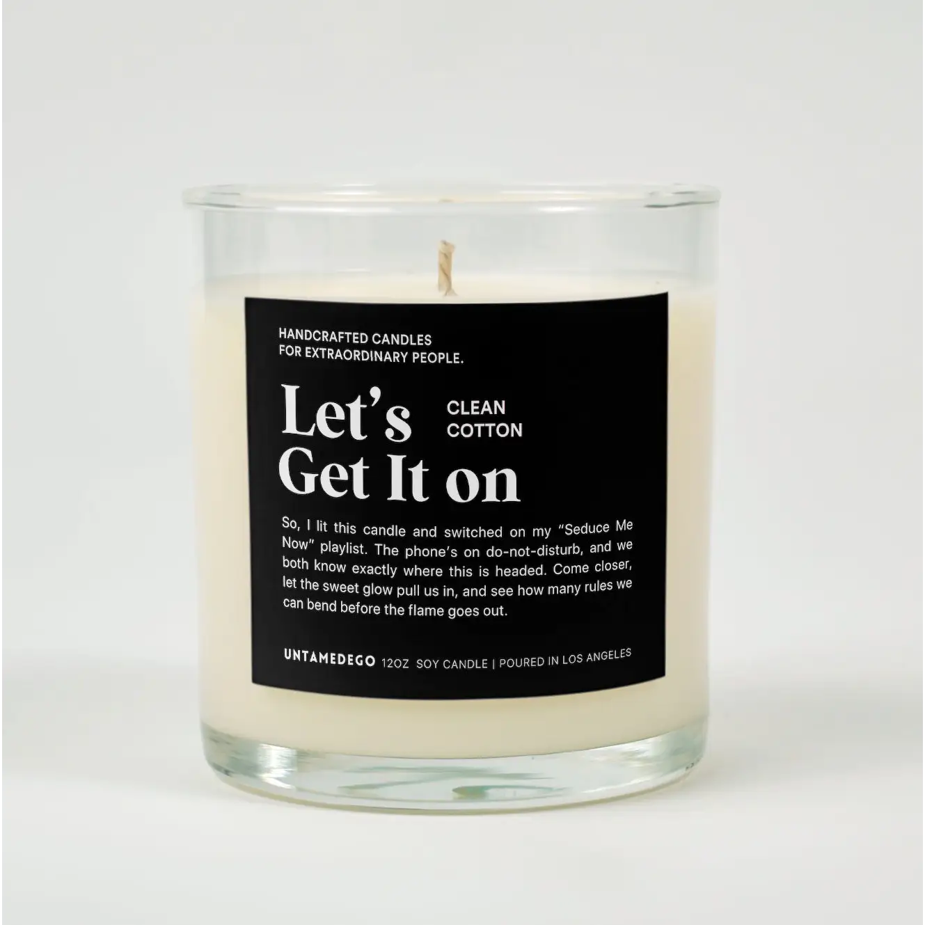 Let’s Get It On Glass Candle CLEAN COTTON