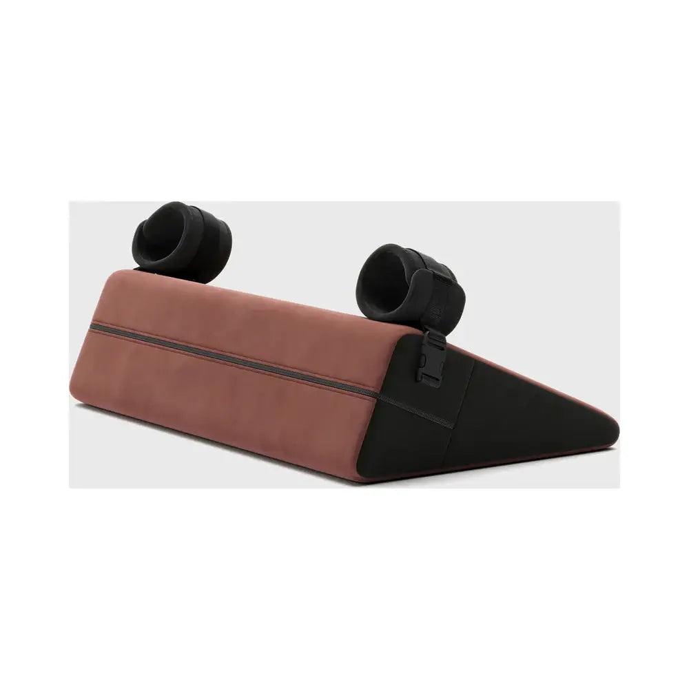 Liberator® Black Label Bondage Wedge Sex Pillow with Cuffs Mauve Rolik®