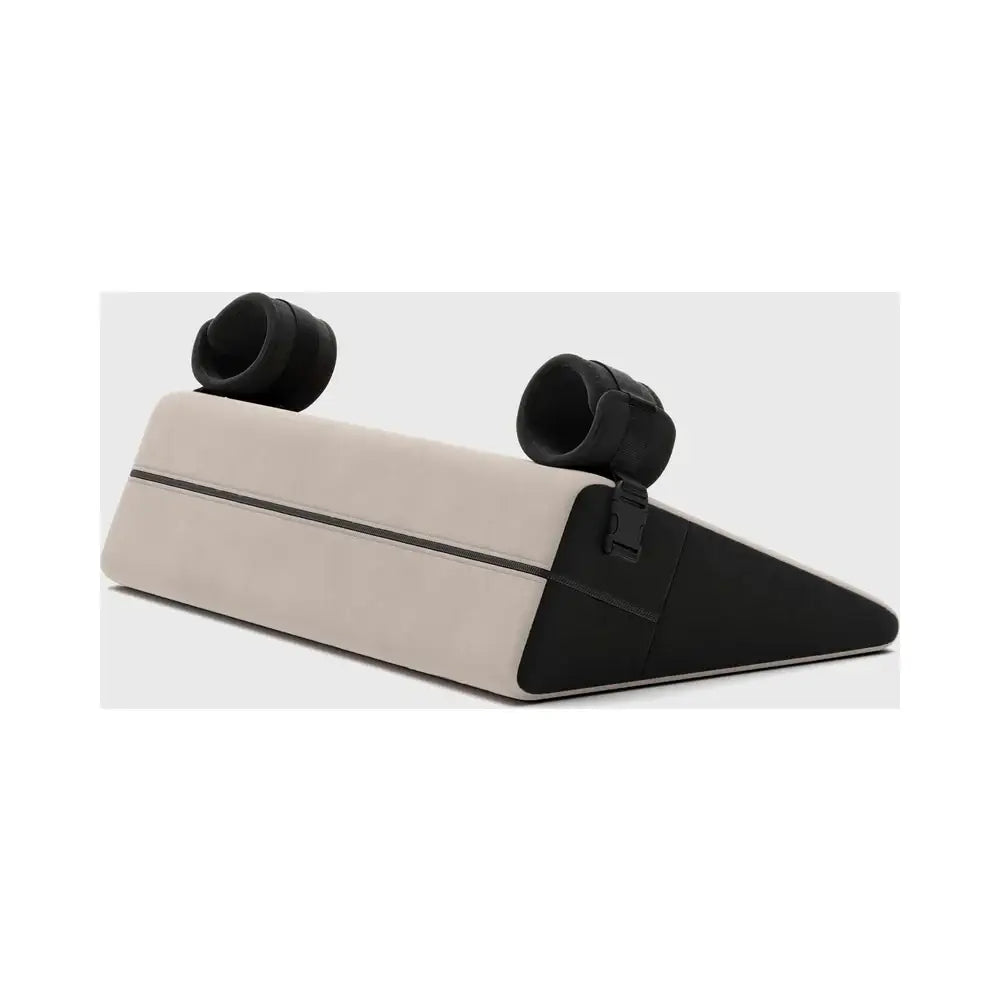 Liberator® Black Label Bondage Wedge Sex Pillow with Cuffs Beige Rolik®