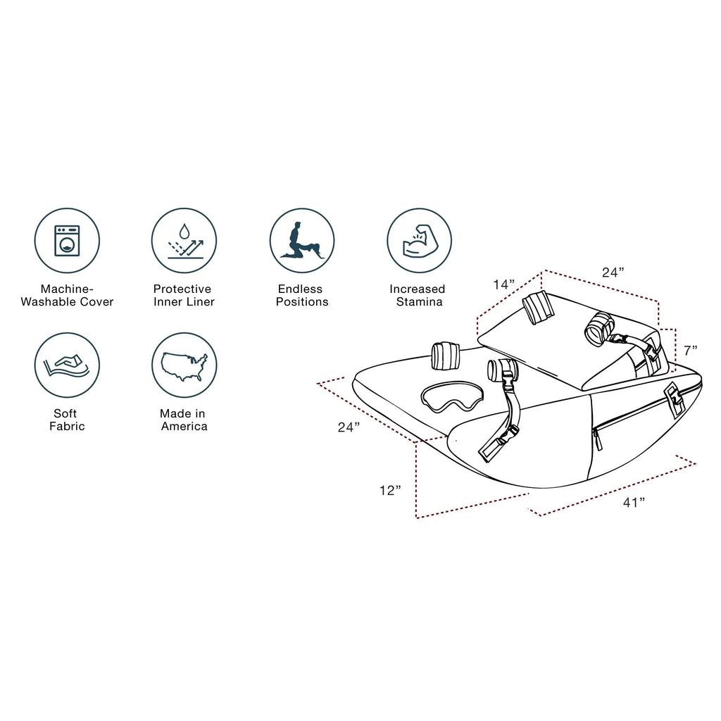 Liberator® Scoop Rocker Combo Sex Positioning Cushions with Cuffs - Furniture