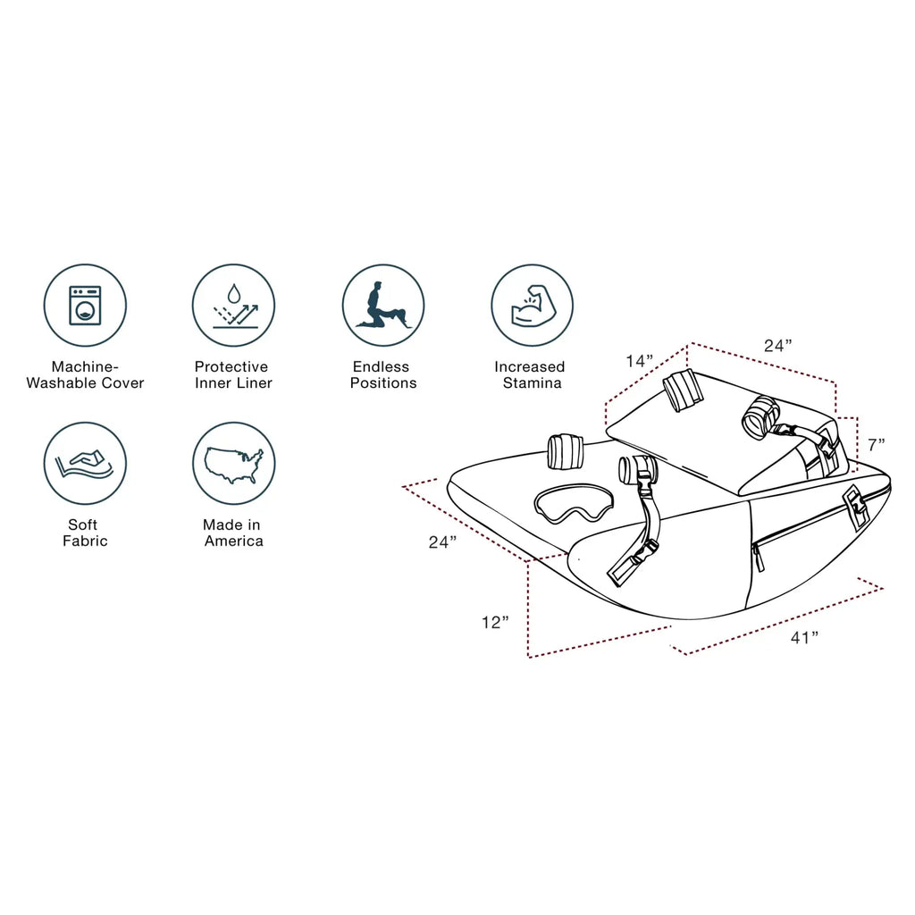 Liberator® Scoop Rocker Combo Sex Positioning Cushions with Cuffs - Furniture