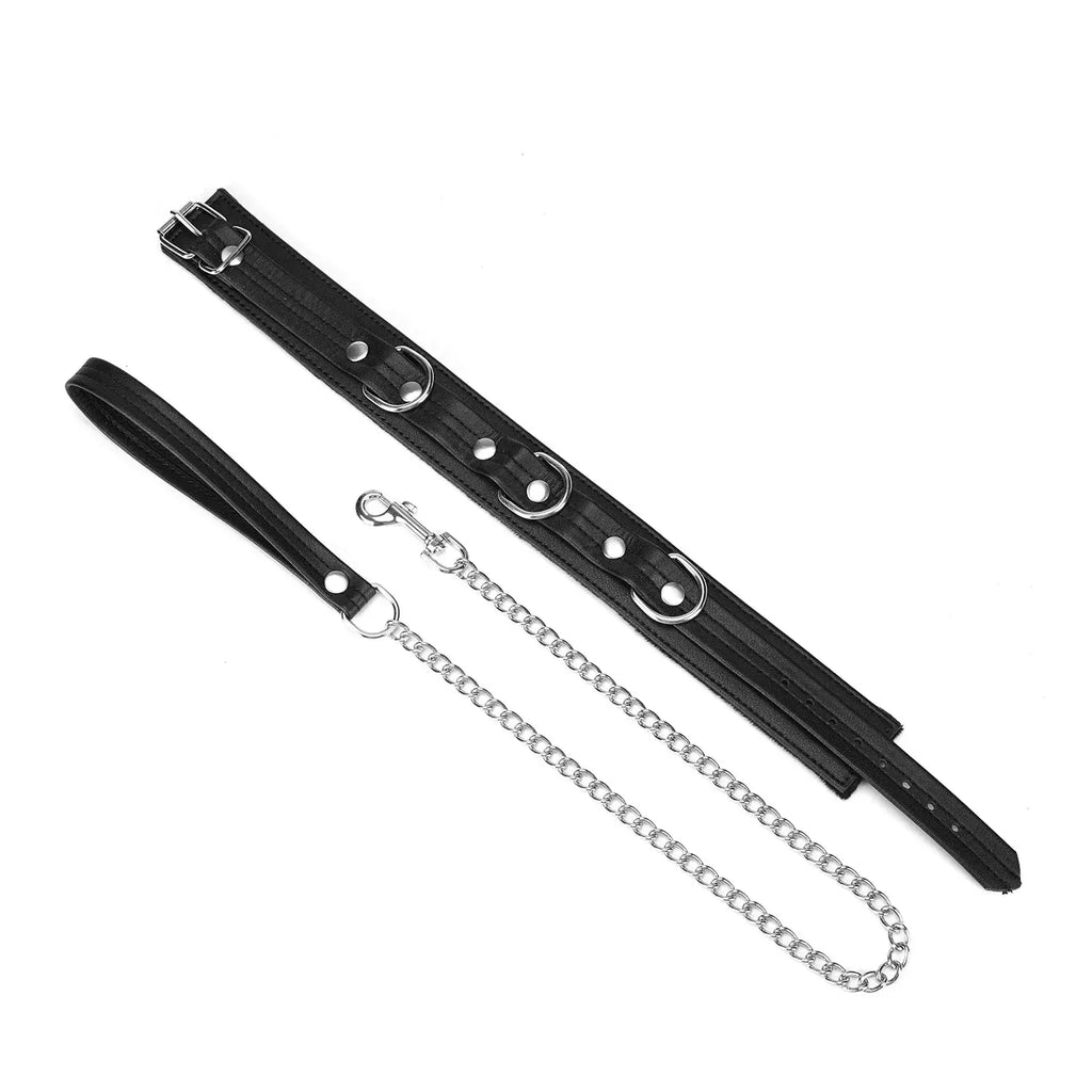 Black Bond Collection Collar with Leash