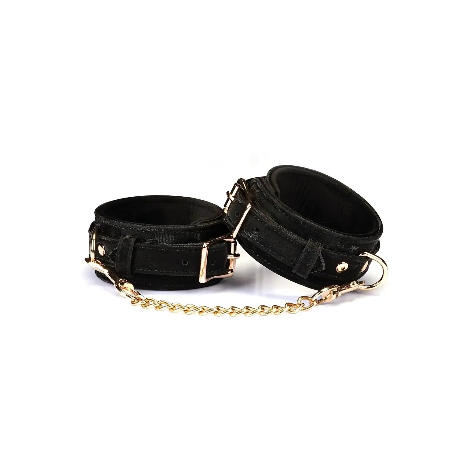 Black Boudoir Amor Collection Vegan Leather Ankle Cuffs