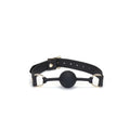 Dark Secret Collection Leather and Silicone Ball Gag - Black - Gags