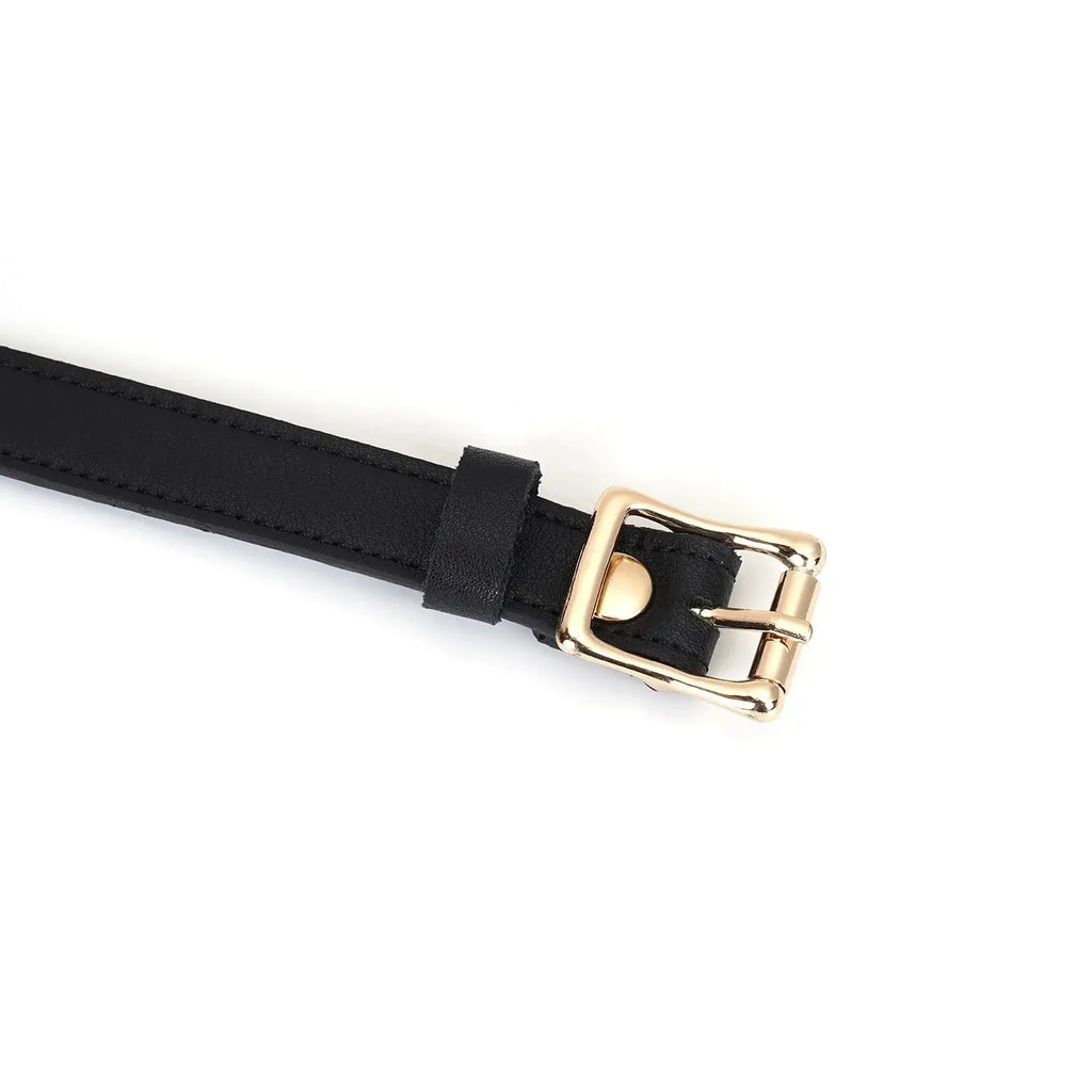 Dark Secret Collection Leather Blindfold - Black