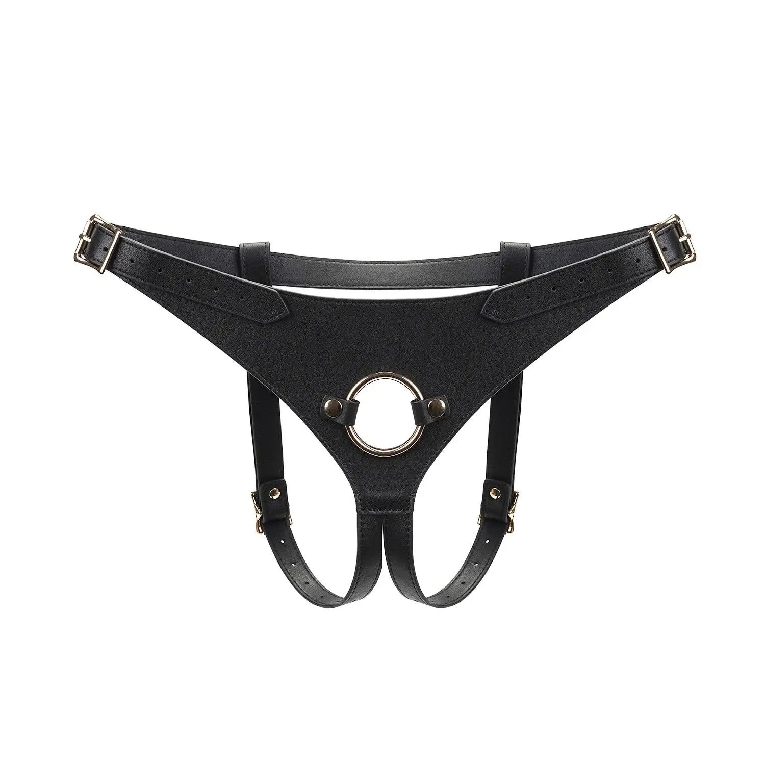 Black Dark Secret Collection Leather Strap-on Harness