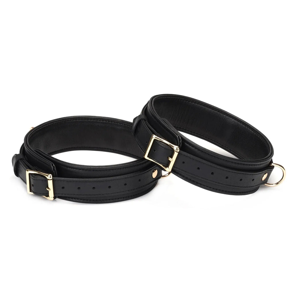 Dark Secret Collection Leather Thigh Cuffs - Black / S/M (18.9’’ - 24.4’’) - Restraints