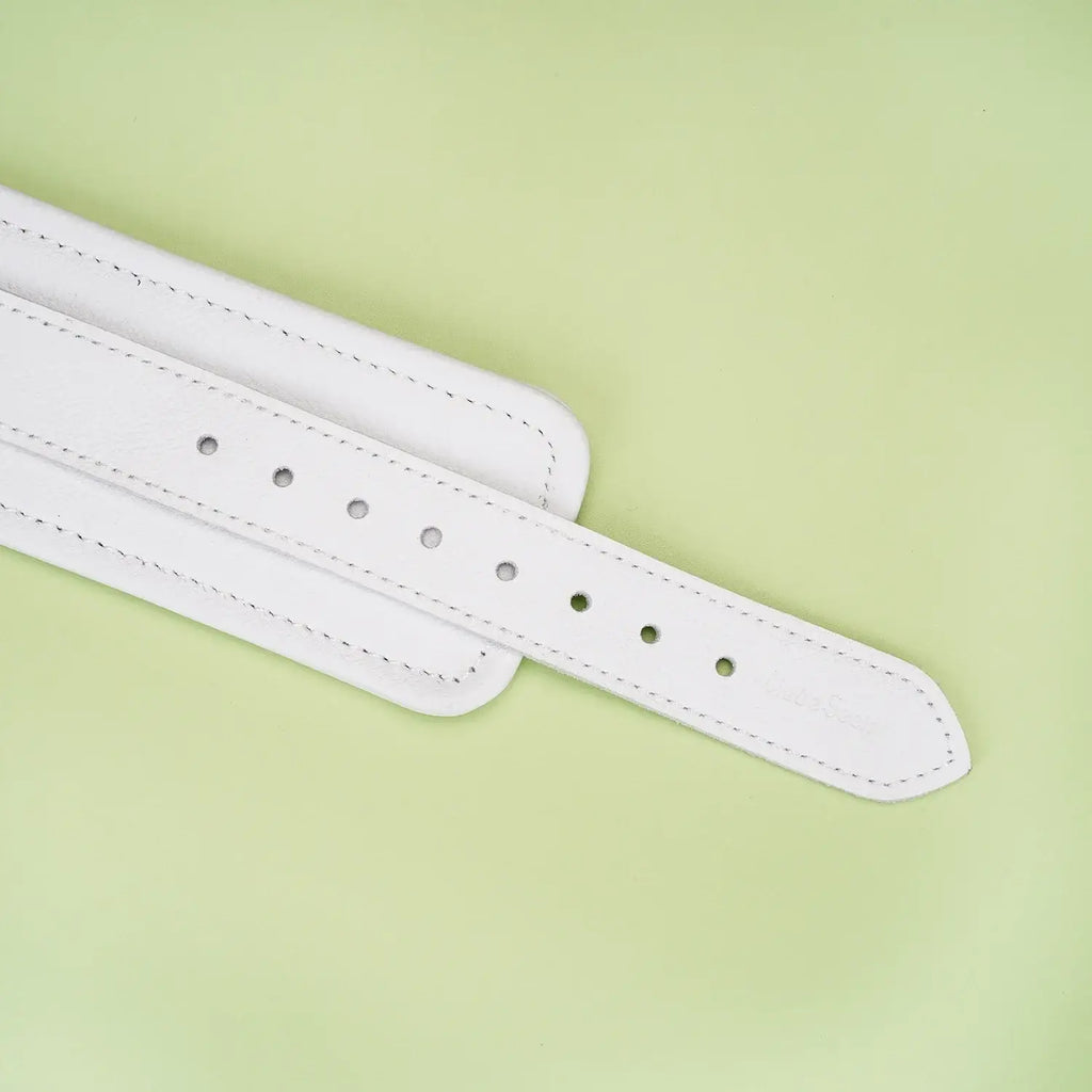 Fuji White Collection Leather Handcuffs - Restraints