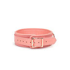 Pink Dream Collection Leather Collar with Leash - Restraints