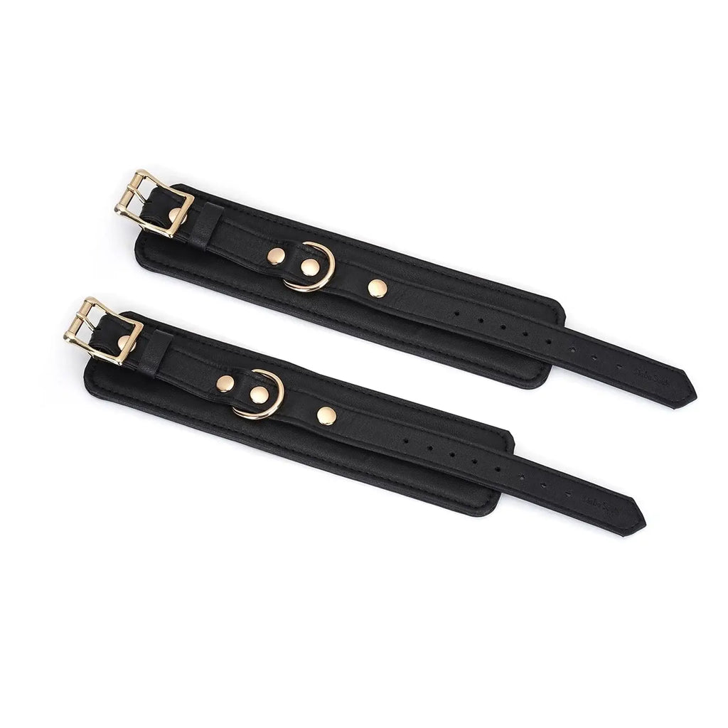Dark Secret Collection Leather Handcuffs - Black - Restraints