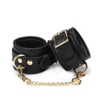 Dark Secret Collection Leather Handcuffs - Black - Restraints