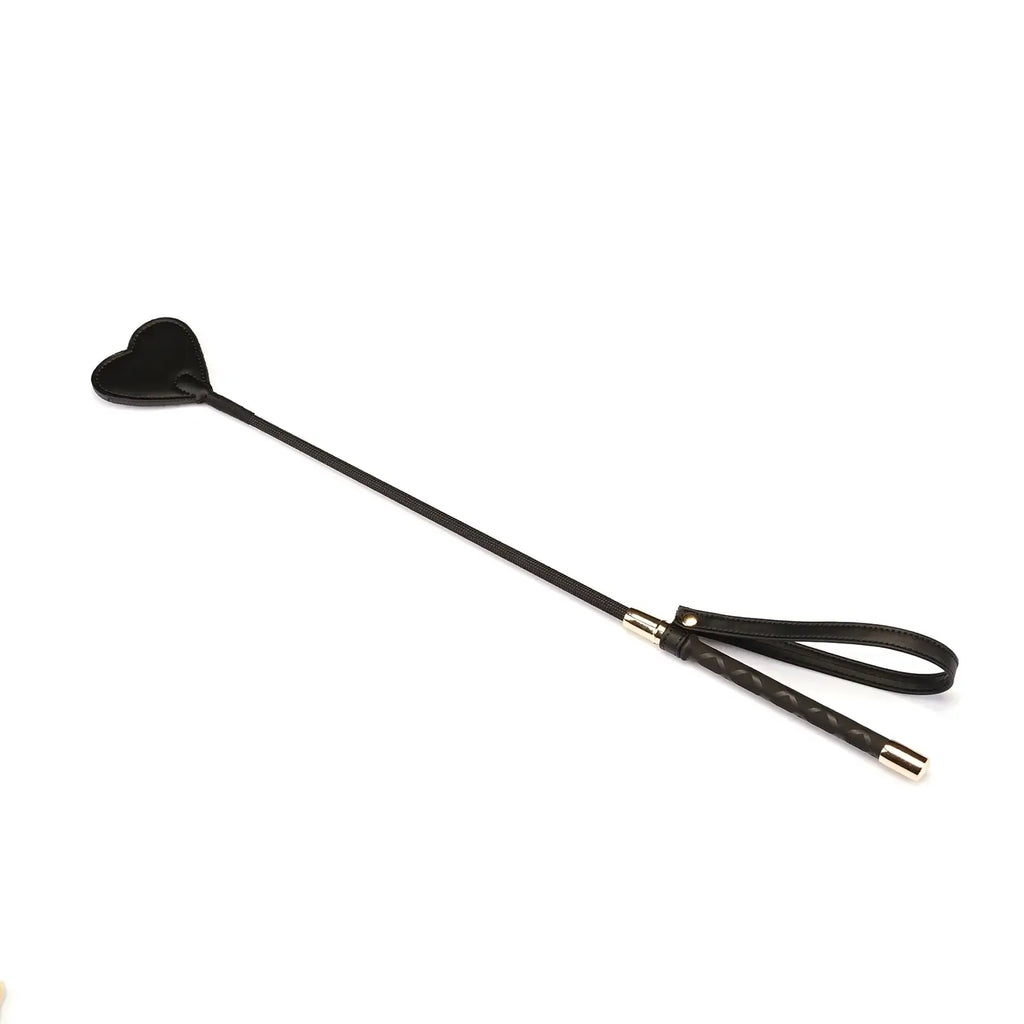 Black Dark Candy Vegan Leather Heart-Shaped Crop