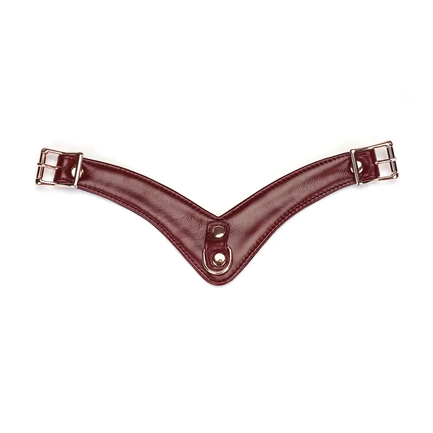 Wine Red Collection Leather Deluxe Hands-Free Wand Harness - Burgundy