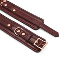 Wine Red Collection Leather Anklecuffs - Burgundy - Restraints