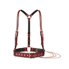 Wine Red Collection Leather Body Harness - Burgundy