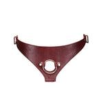 Wine Red Collection Leather Strap-on Harness - Burgundy