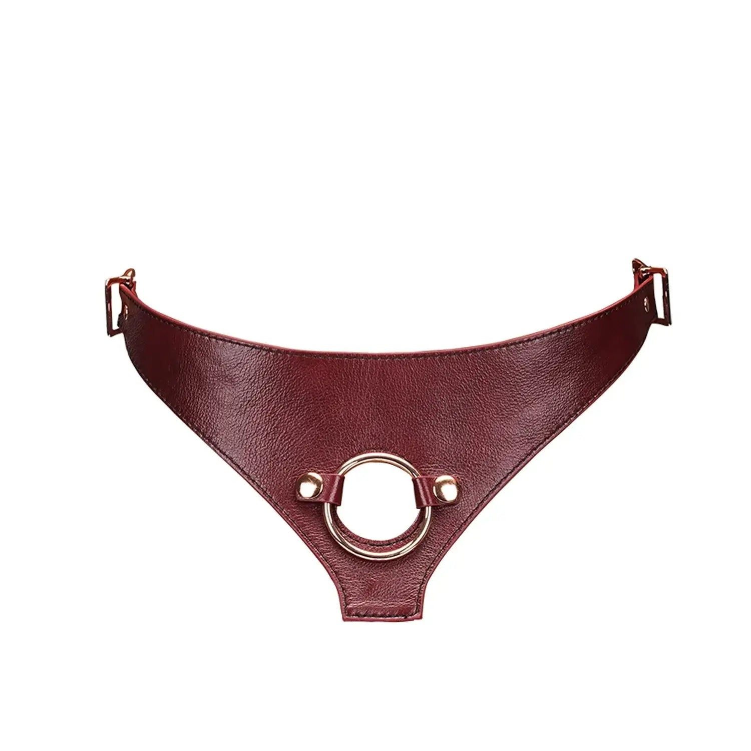 Wine Red Collection Leather Strap-on Harness - Burgundy