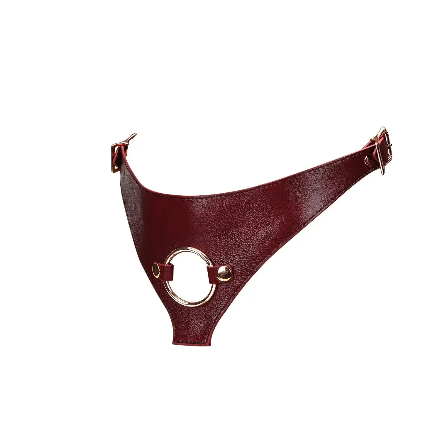 Wine Red Collection Leather Strap-on Harness - Burgundy