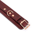 Wine Red Collection Leather Handcuffs - Burgundy - Restraints