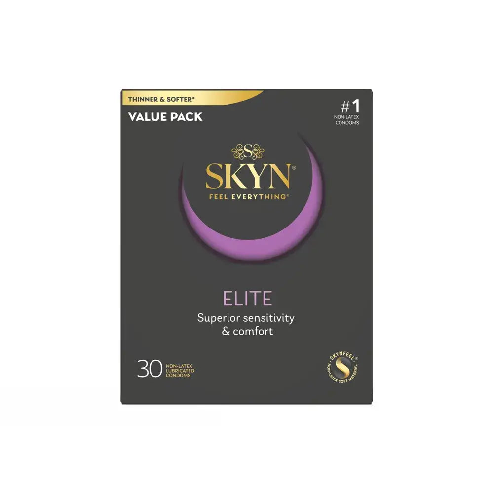 Lifestyles® SKYN® Elite Thin Non-Latex Condoms – 15% Thinner for Natural Feel 30-pack