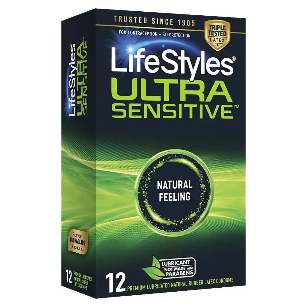 Lifestyles® Ultra Sensitive Lubricated Condoms - 12 Pack