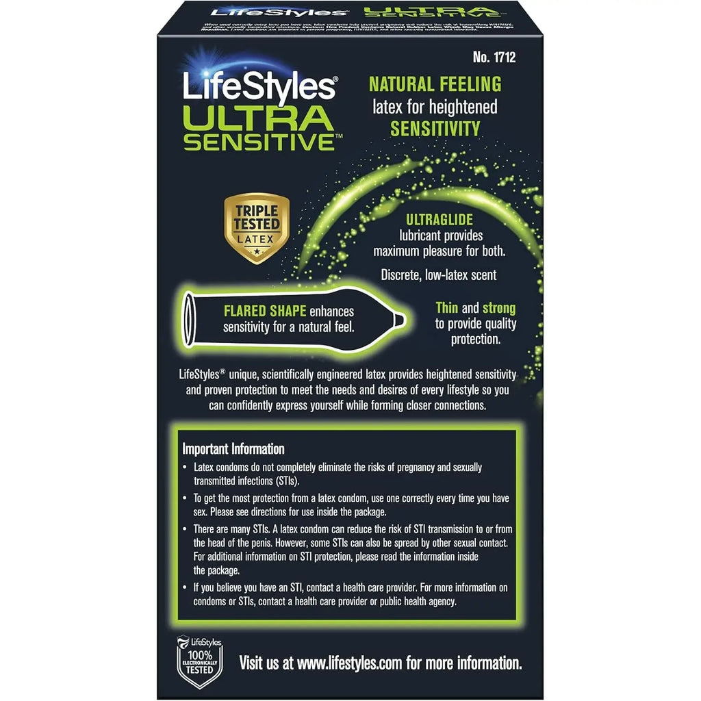 Lifestyles® Ultra Sensitive Lubricated Condoms - 12 Pack