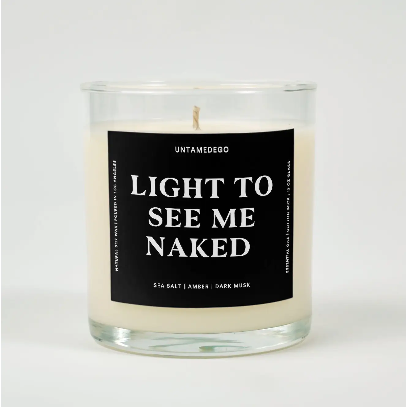 Light To See Me Naked Glass Candle SEA SALT + AMBER+ DARK + MUSK