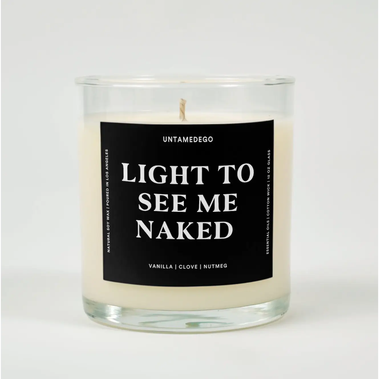 Light To See Me Naked Glass Candle VANILLA + CLOVE + NUTMEG