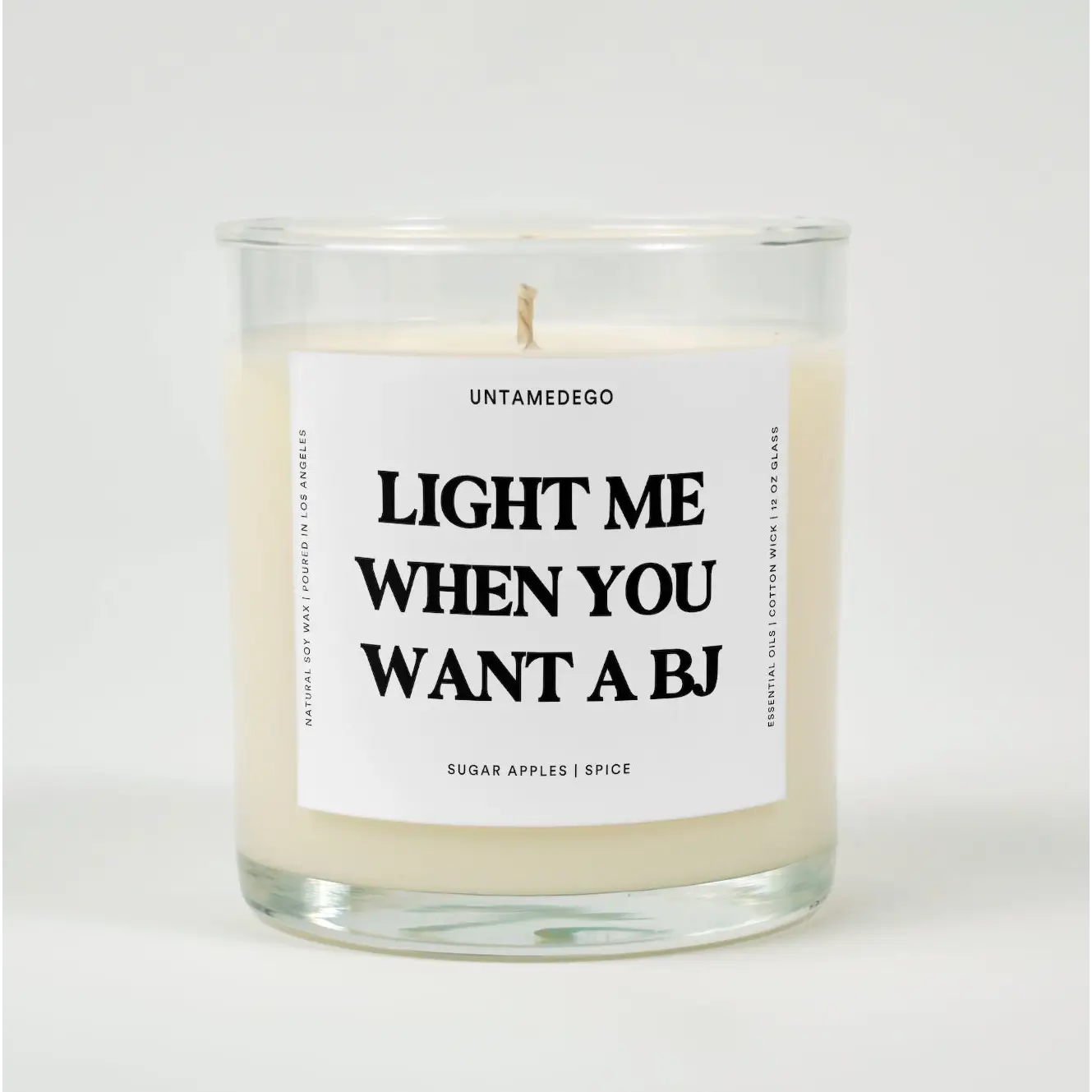 Light Me When You Want A Bj Glass Candle SUGAR APPLES + SPICE
