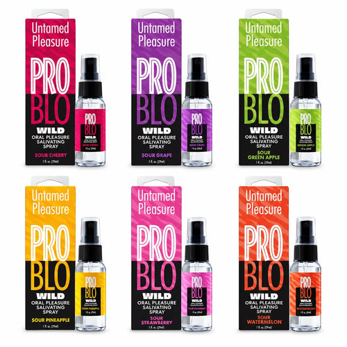 All six ProBlo Wild flavor packages on white