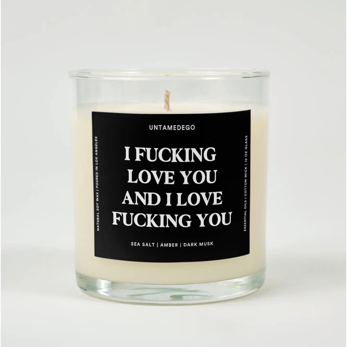 I Love You And F*cking Glass Candle SEA SALT + AMBER + DARK MUSK