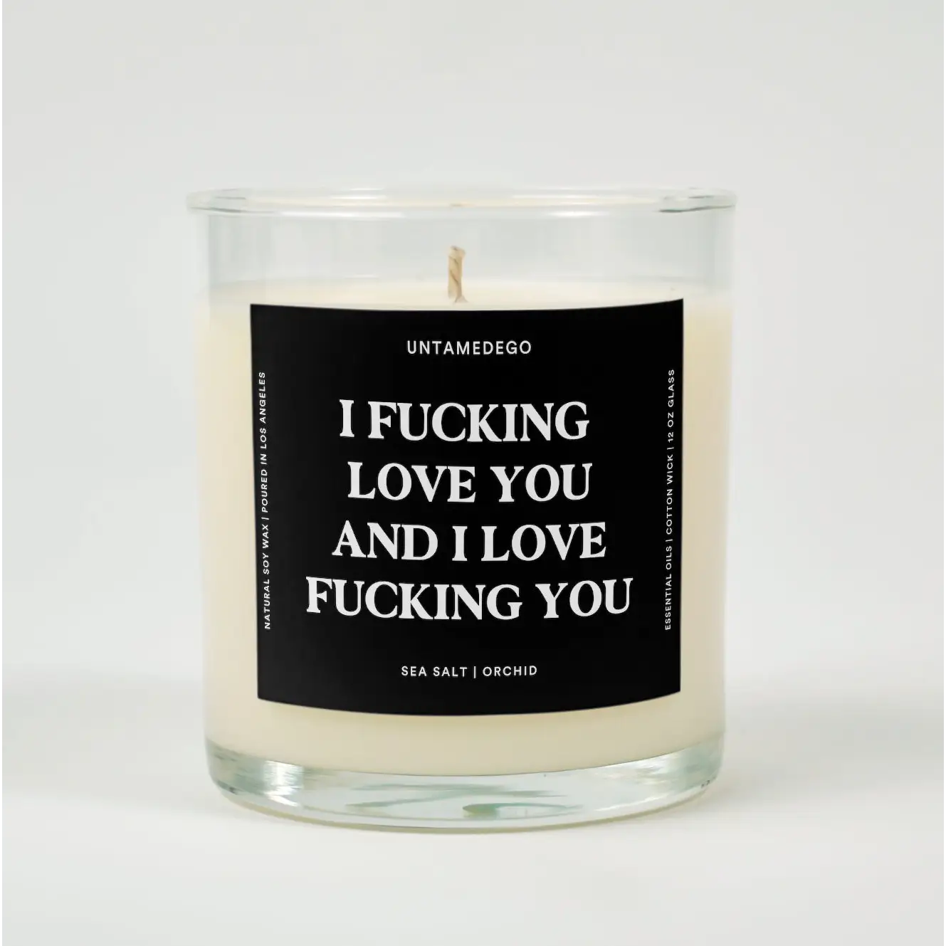 I Love You And F*cking Glass Candle SEA SALT + ORCHID