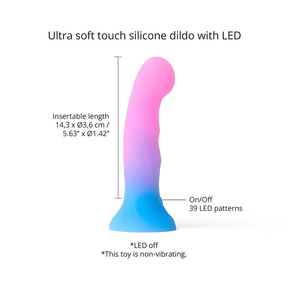 Love to Love® Neon Art LED Silicone Dildo | 39 Light Modes Suction Cup