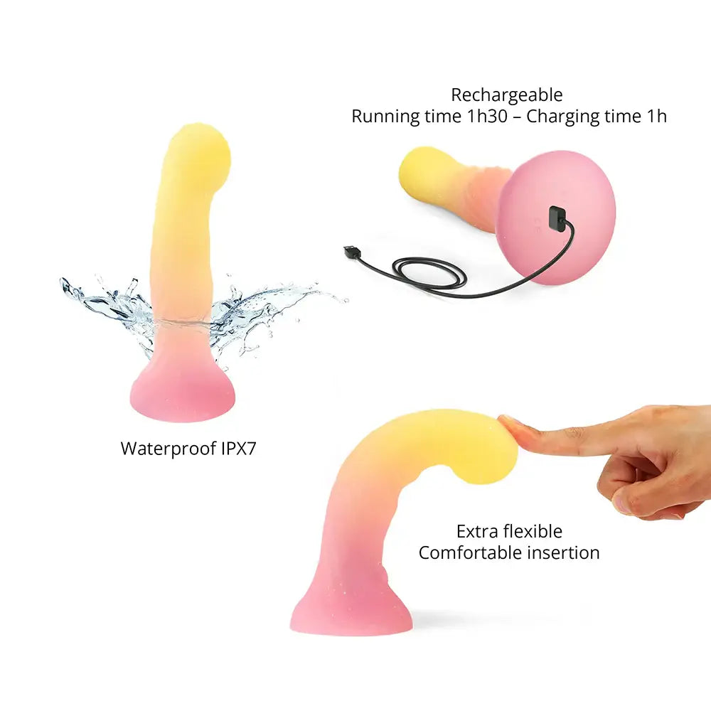 Love to Love® Neon Art LED Silicone Dildo | 39 Light Modes Suction Cup