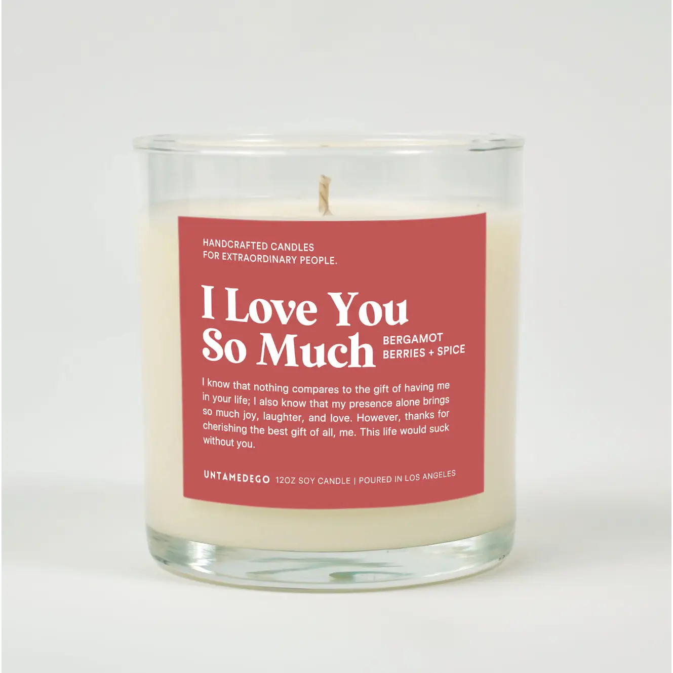 I Love You So Much Glass Candle BERGAMOT + BERRIES + SPICE