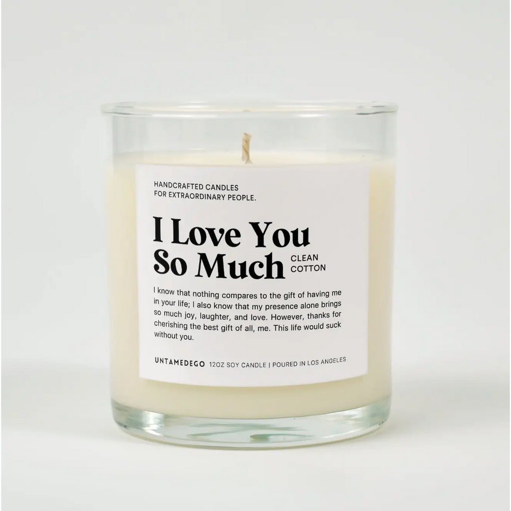 I Love You So Much Glass Candle CLEAN COTTON