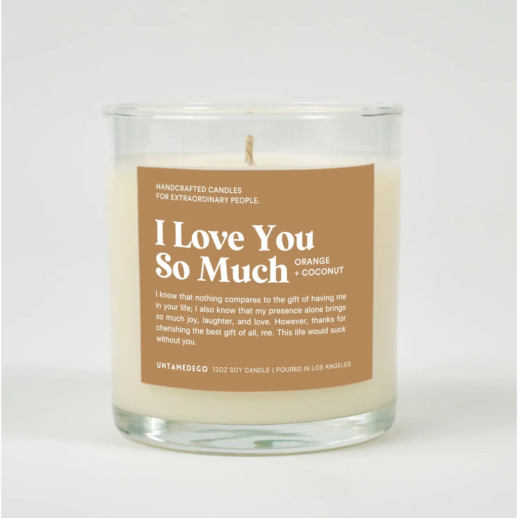 I Love You So Much Glass Candle ORANGE + COCONUT