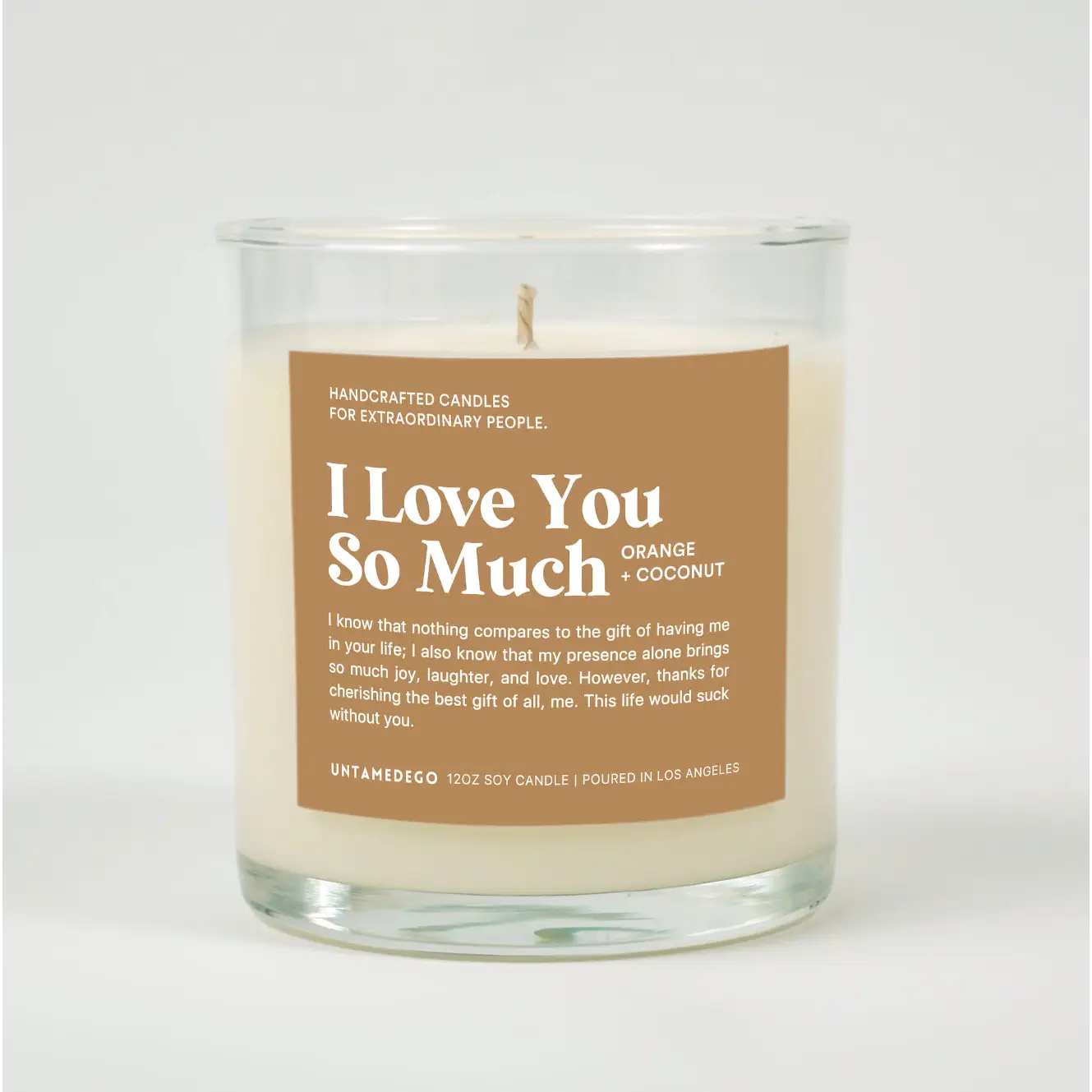 I Love You So Much Glass Candle ORANGE + COCONUT