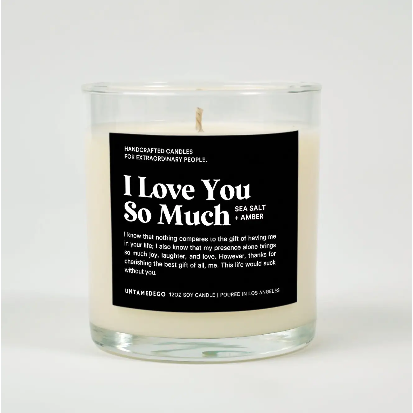 I Love You So Much Glass Candle SEA SALT + AMBER