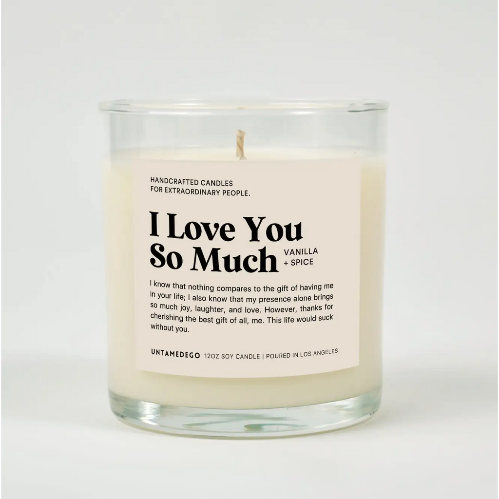 I Love You So Much Glass Candle VANILLA +SPICE