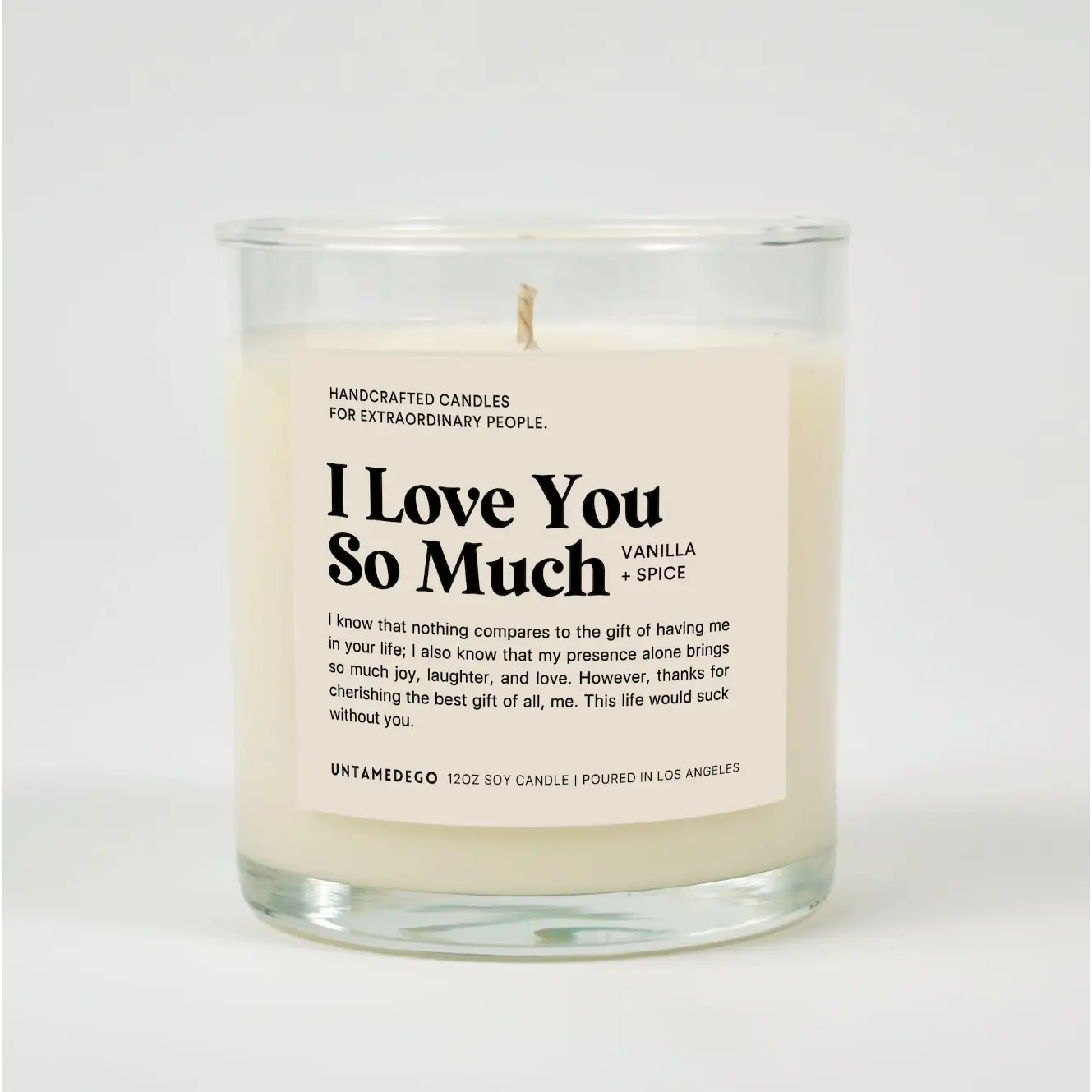 I Love You So Much Glass Candle VANILLA +SPICE
