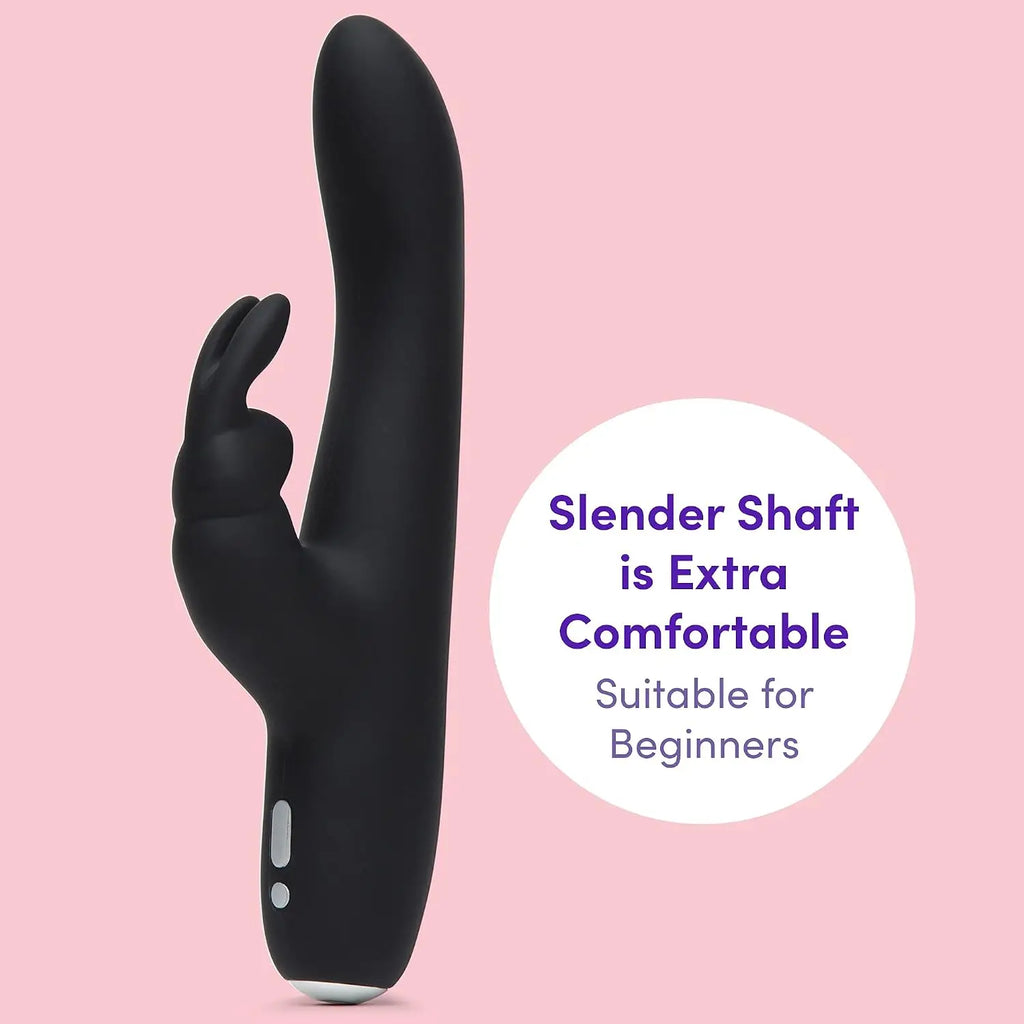 Lovehoney® Fifty Shades of Grey Greedy Girl Slimline Rabbit Vibrator Black
