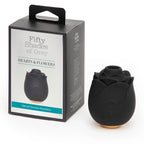 Fifty Shades Hearts & Flowers Rose Clitoral Suction Stimulator - Black - Vibrator